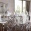 Glass Top Stainless Steel Base Dining Table and Chair AH126