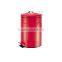 20 Litre Red Glossy Metallic Pedal Bin With Inner Bucket Recycle Garbage Can Trash Waste Eco Kitchen Dustbin