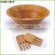 Original Natural Customized Wholesales Bamboo Salad Bowl With Bamboo Hands