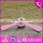 2017 New design lovely pink wooden hangers for baby clothes W09B071