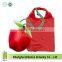 2015 fashion new apple shape design folding tote bag polyester shopping bag foldable