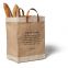 Generous capacity home jute market tote bag with durable handle