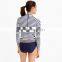 Polyamide Nylon Elastane Spandex Comfortable Long Sleeve Custom Printed Classic Navy Blue White Stripe Beach Surfing Rash Guard