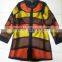 Winter Three Quarter Sleeve Cardigan Colorful Strips Women Coat Made in Sinkar