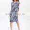 Bright color stripe folding batwing sleeve women dresses
