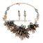 Luxury brass plated alloy choker necklace &earrings for women