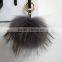 Myfur 15 CM Beige Puff Ball Keychain Fur Pompom Keychain Bag Charms