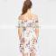 Petite women fit and flare off the shoulder skater dress