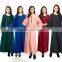 black patched muslim dress/laqg muslim Arabian lace abaya kaftan dress/ islamic muslim women dress