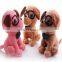 custom design puppy toy stuffed animal plush toy dog with glassess