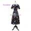 2017 100% Real Samples Popular Tea-length A-line Zipper Satin Modern Evening Dress