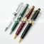 hand stitch PU finished barrel metal ball pen and roller pen