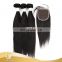 Hot Beauty Best Quality Soft Indian Vitgin Straight Hair Unprocessed Raw Virgin Human Hair Natural Color Bundles with Closure