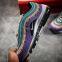 Дешевые кроссовки Nike Air Max 97 фиолетового цвета с красной биркой