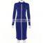 2020 Autumn New Women's Contrast Color Long-sleeved Temperament Slim Ladies Casual Tight Long Dress