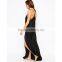 Sexy plunging neckline maxi sleepwear for mature women