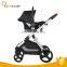 luxury 3 in 1 polyester fabric reversible seat baby strollers with EN