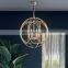 LED Modern Gold Round Shape Chandelier Bedroom Bedside Balcony Simple European Pendant Lighting E14