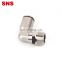 SNS JPL Series quick connect L type 90 degree male thread elbow air tube connector nickel-plated brass pneumatic fitting