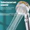 Modern Water Saving Flow 360 Degrees Turbo Rotating With Fan ABS Rain spray Nozzle 360 Bath Shower Head