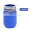 New Design Wholesale Wedding Home Decorative Creative Normal Size Round macaron Blue Glass Pot Flower Vase