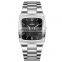 SWISH SW0135 Men's Quartz Watch Rectangular Dial Stainless Steel Strap Automatic Calendar Simple Wind Waterproof Men's Watch