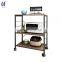 Custom Made Modern Black French Movable Wood Design Small Kitchen Islands Spice Storage Trolleys With Wheels