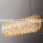 SELENITE Crystal Rectangular Chandelier Modern Design Oblong Natural Rock Crystal Chandeliers Dining Kitchen Lighting Fixture