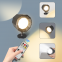 3 Helligkeitsstufen, 3 Farben, kabelloses Wandlicht, wiederaufladbare Batteriebetriebene wandmontierte Lampe, drehbar, magnetisch, mit Fernbedienung, LED-Wandleuchte