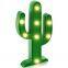 Luces decorativas de noche para mesas en forma de cactus LED para el dormitorio de los ni?os, la sala de estar, la pared, fiestas de vacaciones y decoración del hogar. Verde