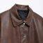 New women's vintage loose casual long-sleeved pocketed faux leather blazer with collar.