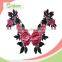 Multi-Color available fish net floral pattern 3D collar lace