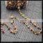 LFD-005C ~ Wholesale Gold Plated Wire Wrapped Freeform Tiger's Eye Chips Chain Gemstone Beaded Jewelry Finding