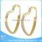 ZS17113 Surgical Steel Fashion Crystal Earring Heart Shaped Big Jhumka Earrings