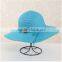 QXSH0052 New women straw hat with wide brim Summer panama beach hat with rope and bowknot With String beads