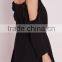 cheesecloth cold shoulder skater dress black