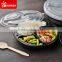 2 compartments transparent clear disposable plastic food boxes