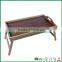 Carbonized bamboo wooden bed tray with legs