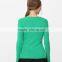 Fashion Women's Plus Size Solid Plain Long Sleeve V-neck T-Shirt OEM ODM Type Clothing Factory Manufacturer Guangzhou