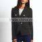 Fitted slim black 3-buttoned women blazer coat