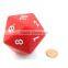 55mm Jumbo 20-Sided Dice , Opaque Red with White dice