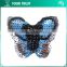 Black Blue Beaded Blue Scrub Shinning Butterfly Sequin Applique Patch