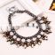 Multi colored crystal stylish indian necklace big choker necklace