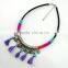 Ethnic Accessories Silver Stone Black Chain Tassel Necklace