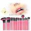 32pcs newest portable facial cleansing rose-bengal cosmetic brush set shaving makeup wholesale