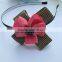 JP8148 New Design Cloth Checked Flower Hair Sticks for Kids 2015