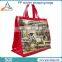 woven plaid plastic bags handle non woven beer bag