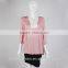 summer new korean lace in front printed long-sleeved chiffon shirt