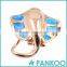 Factory Directly Elephant Design Blue Drop Opal Sterling Silver Necklace Pendant for Lady