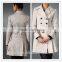 2014 Top Quality 100% cotton beige korean style fashion women coat